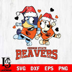 Oregon State Beavers Bluey Christmas NFL Svg Eps Dxf Png File, Digital Download