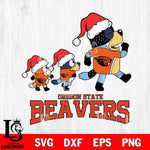 Oregon State Beavers Bluey Family Christmas Svg Eps Dxf Png File, Digital Download