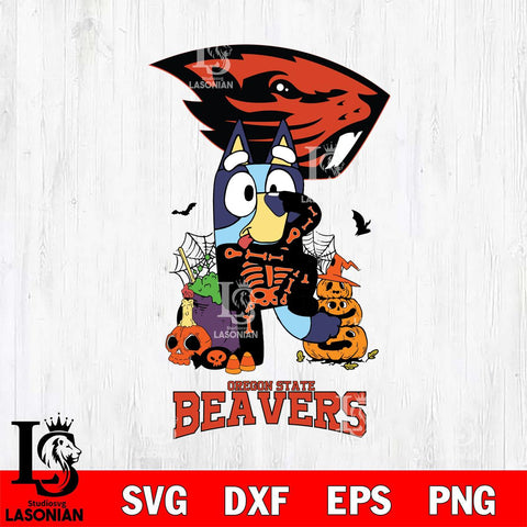 Oregon State Beavers Bluey Halloween NCAA 2 Svg Eps Dxf Png File, Digital Download, Instant Download