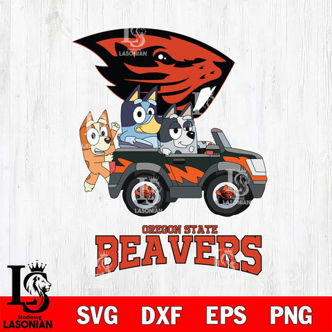 Oregon State Beavers Bluey friends car Svg Eps Dxf Png File, NCAA svg, Digital Download, Instant Download