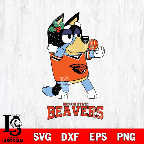 Oregon State Beavers Christmas Bluey Bandit Heeler Cut Files,Bluey Cricut,Christmas Svg , Bluey svg , Digital Download, dxf eps png pdf file