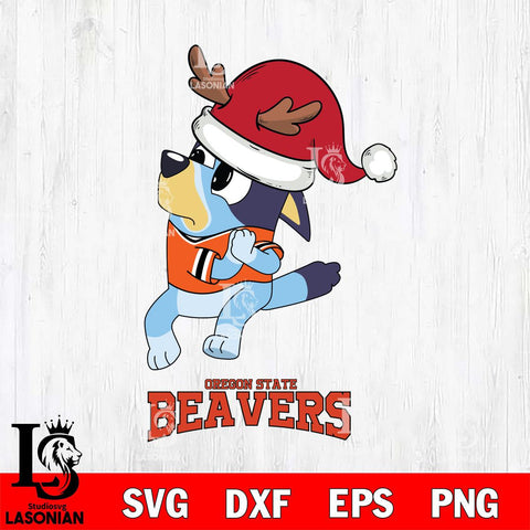 Oregon State Beavers Christmas Bluey Santa Claus Cut Files,Bluey Cricut,Christmas Svg , Bluey svg , Digital Download, dxf eps png pdf file