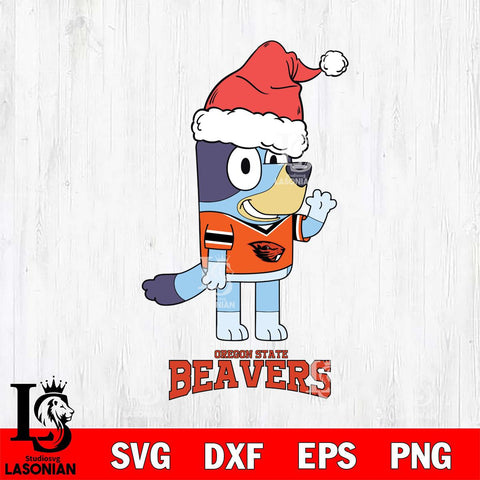 Oregon State Beavers Christmas Bluey Say Hi Cut Files,Bluey Cricut,Christmas Svg , Bluey svg , Digital Download, dxf eps png pdf file