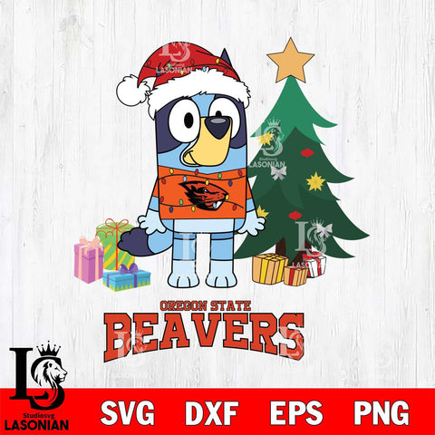 Oregon State Beavers Christmas Bluey Tree Sport Cut Files,Bluey Cricut,Christmas Svg , Bluey svg , Digital Download, dxf eps png pdf file