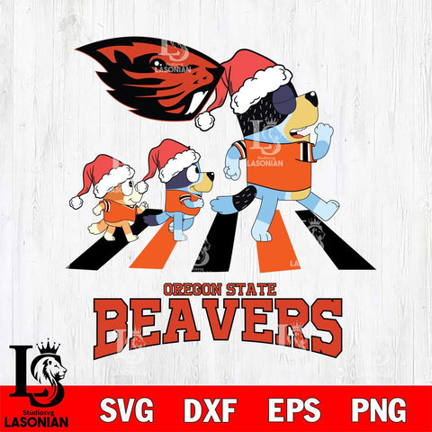 Oregon State Beavers Christmas Family Bluey Walking Cut Files,Bluey Cricut,Christmas Svg , Bluey svg , Digital Download, dxf eps png pdf file