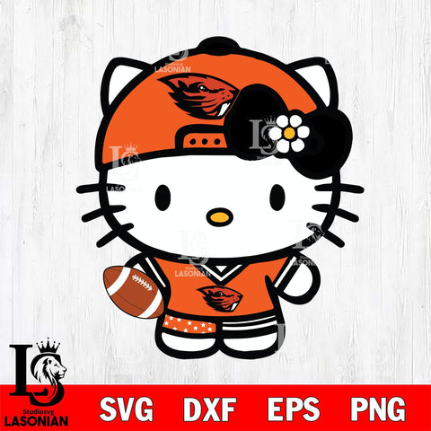 Oregon State Beavers Cute Hello Kitty Football 10 Svg Eps Dxf Png File, NCAA svg, Digital Download, Instant Download