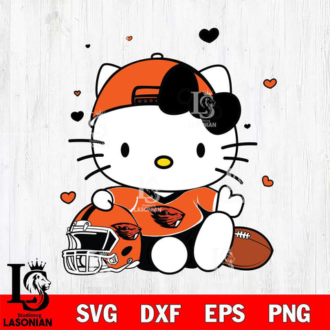 Oregon State Beavers Cute Hello Kitty Football Svg Eps Dxf Png File, NCAA svg, Digital Download, Instant Download