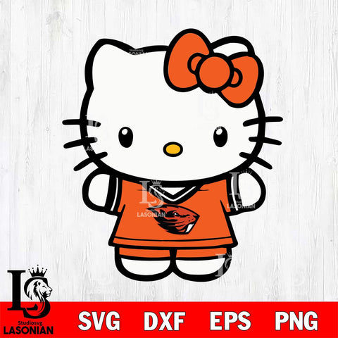 Oregon State Beavers Cute Hello Kitty Football 6 Svg Eps Dxf Png File, NCAA svg, Digital Download, Instant Download