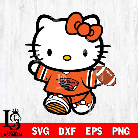 Oregon State Beavers Cute Hello Kitty Football 7 Svg Eps Dxf Png File, NCAA svg, Digital Download, Instant Download