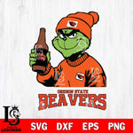 Oregon State Beavers Grinch Drinking Beer Christmas Cut Files Cricut, Svg Dxf Eps Png file, Digital download , Silhouette