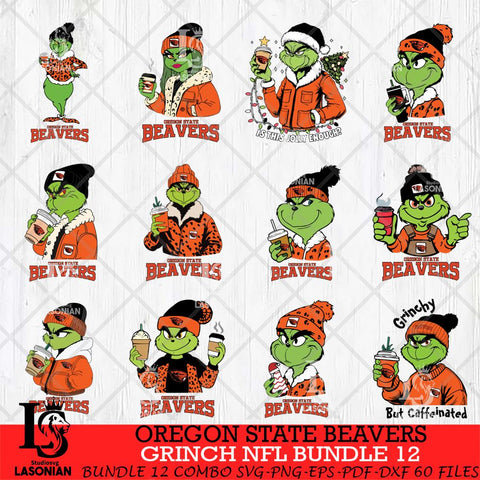 Oregon State Beavers Grinch NCAA Bundle 12 SVG Eps Dxf Png File, Digital Download, Instant Download