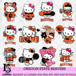 Oregon State Beavers Hello Kitty Bundle 12 SVG Svg Eps Dxf Png File, Digital Download, Instant Download