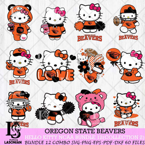 Oregon State Beavers Hello Kitty Bundle 12 SVG Svg Eps Dxf Png File, Digital Download, Instant Download