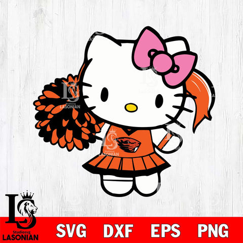 Oregon State Beavers Hello Kitty Cheerleader 12 Svg Eps Dxf Png File, Digital Download, Instant Download