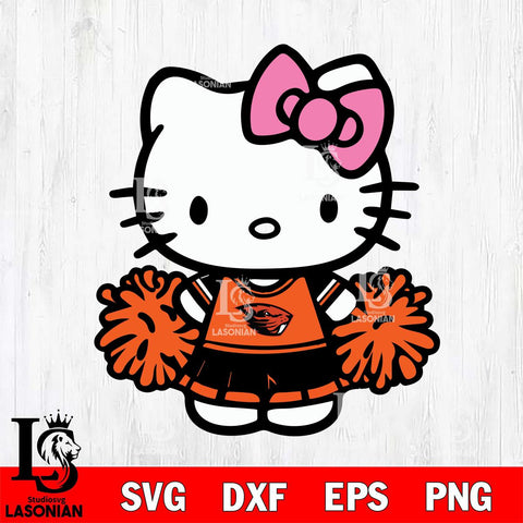 Oregon State Beavers Hello Kitty Cheerleader 2 Svg Eps Dxf Png File, Digital Download, Instant Download