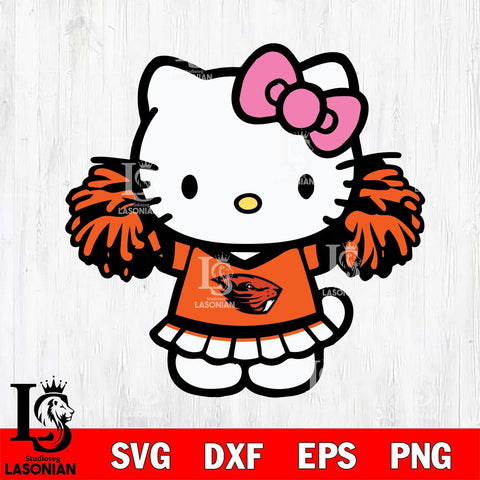 Oregon State Beavers Hello Kitty Cheerleader 3 Svg Eps Dxf Png File, Digital Download, Instant Download