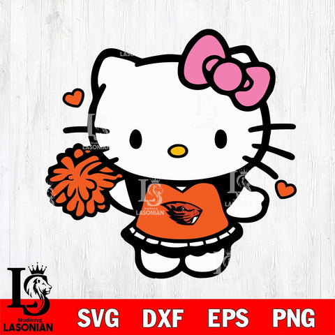 Oregon State Beavers Hello Kitty Cheerleader 6 Svg Eps Dxf Png File, Digital Download, Instant Download