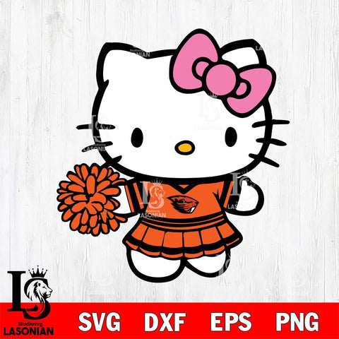 Oregon State Beavers Hello Kitty Cheerleader 8 Svg Eps Dxf Png File, Digital Download, Instant Download