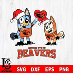 Oregon State Beavers Love Bluey Christmas Svg Eps Dxf Png File, Digital Download