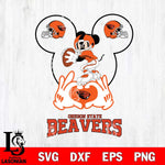 Oregon State Beavers Mickey Heart Rugby Svg Eps Dxf Png File, Digital Download ,Instant Download, Cricut File