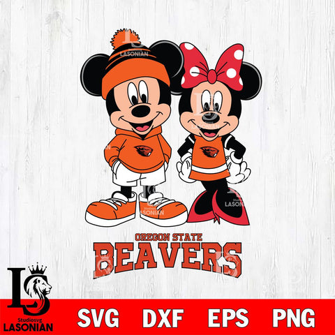 Oregon State Beavers Mickey Minnie Mouse Cute Football Svg Eps Dxf Png File, NCAA svg , File Cut , Digital Download , Instant Download, Cut Svg Files