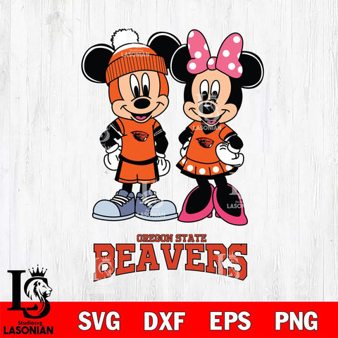 Oregon State Beavers Mickey Minnie Mouse Pink Svg Eps Dxf Png File, NCAA svg , File Cut , Digital Download , Instant Download, Cut Svg Files