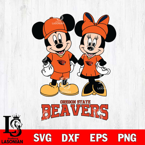 Oregon State Beavers Mickey Minnie Rugby Svg Eps Dxf Png File, NCAA svg , File Cut , Digital Download , Instant Download, Cut Svg Files