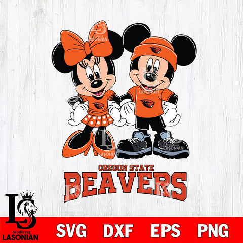 Oregon State Beavers Mickey Minnie Rugby ball Svg Eps Dxf Png File, NCAA svg , File Cut , Digital Download , Instant Download, Cut Svg Files