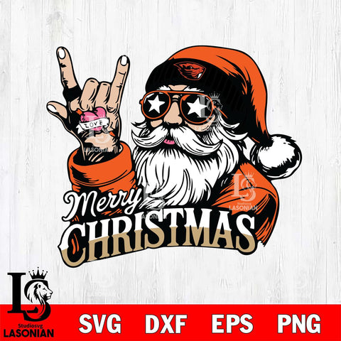 Oregon State Beavers Rock Santa Claus Football Svg dxf eps png pdf file,NCAA svg,Digital Download,Cricut file