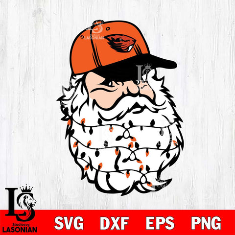 Oregon State Beavers Santa Claus Face Svg dxf eps png pdf file,NCAA svg,Digital Download,Cricut file