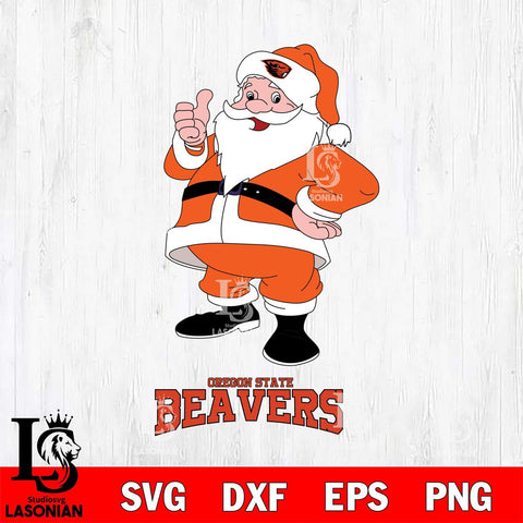 Oregon State Beavers Santa claus Svg dxf eps png pdf file,NCAA svg,Digital Download,Cricut file