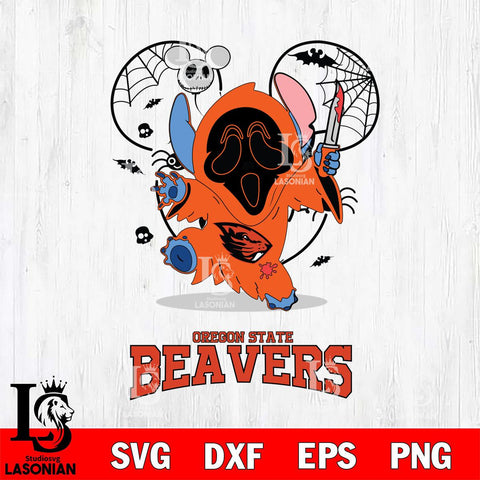 Oregon State Beavers Stitch Ghost Face Halloween 2 Svg Eps Dxf Png File, Digital Download, Instant Download