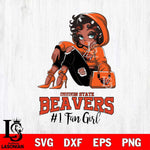 Oregon State Beavers #1 beauty Black Fan Girl, Svg Eps Dxf Png File, Digital Download