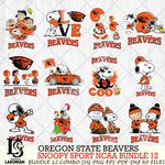 Oregon State Beavers  Snoopy NCAA Bundle 12 SVG Svg Eps Dxf Png File, Digital Download