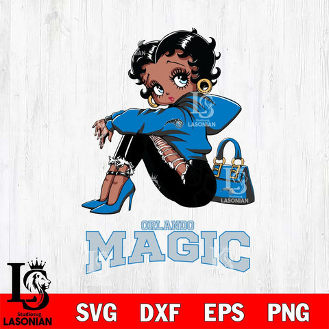 Orlando Magic Betty Boop Black Fan Girl Svg Eps Dxf Png File, Digital Download, Instant Download