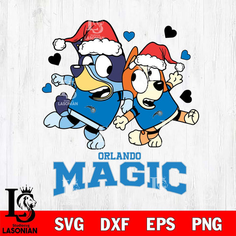 Orlando Magic Bluey Christmas NFL Svg Eps Dxf Png File, Digital Download