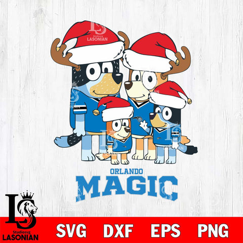 Orlando Magic Christmas Bluey Santa Family Svg , Christmas Svg , Bluey svg , Digital Download, dxf eps png pdf file