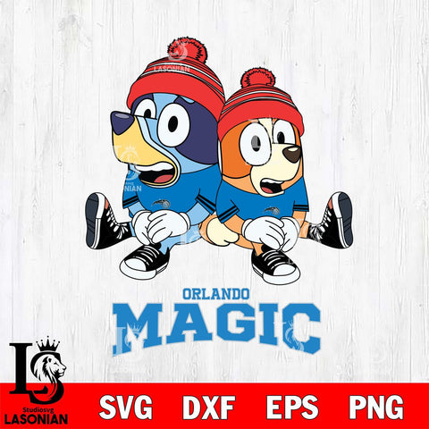 Orlando Magic Christmas Bluey & Bingo Sit Svg , Christmas Svg , Bluey svg , Digital Download, dxf eps png pdf file