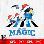 Orlando Magic Christmas Family Bluey Walking Svg , Christmas Svg , Bluey svg , Digital Download, dxf eps png pdf file