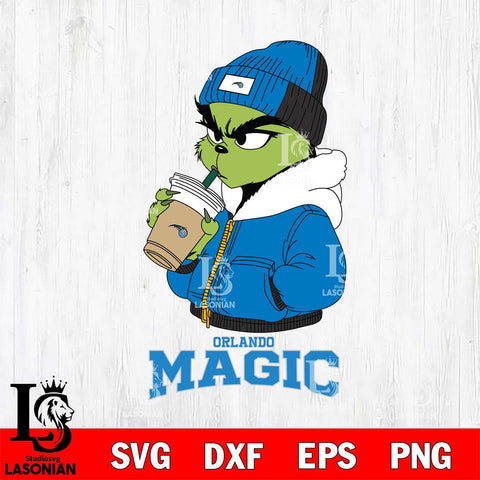 Orlando Magic Grinch Bougie Christmas Cut Files Cricut, Svg Dxf Eps Png file , Silhouette