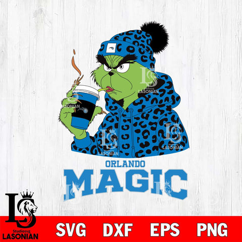 Orlando Magic Grinch Leopard Christmas Cut Files Cricut, Svg Dxf Eps Png file , Silhouette