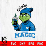 Orlando Magic Grinchy Bougie Christmas Cut Files Cricut, Svg Dxf Eps Png file , Silhouette