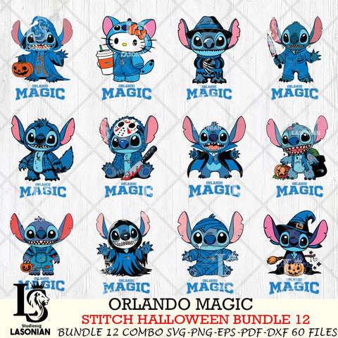 Orlando Magic Stitch Horror Bundle 12 SVG Svg Eps Dxf Png File, Bundle NBA svg, Digital Download, Instant Download