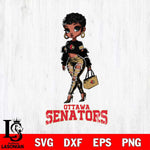 Ottawa Senators Beautiful Black Fan Girl, Svg Eps Dxf Png File, Digital Download