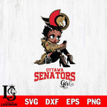 Ottawa Senators Beauty Black Fan Girl Football, Svg Eps Dxf Png File, Digital Download