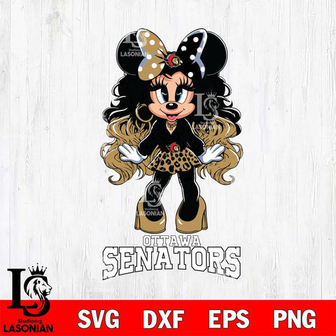 Ottawa Senators Beauty Minnie Mouse Svg Eps Dxf Png File, Digital Download, Instant Download