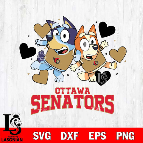 Ottawa Senators Bluey & Bingo 10 Svg Eps Dxf Png File, NHL svg, Digital Download, Instant Download