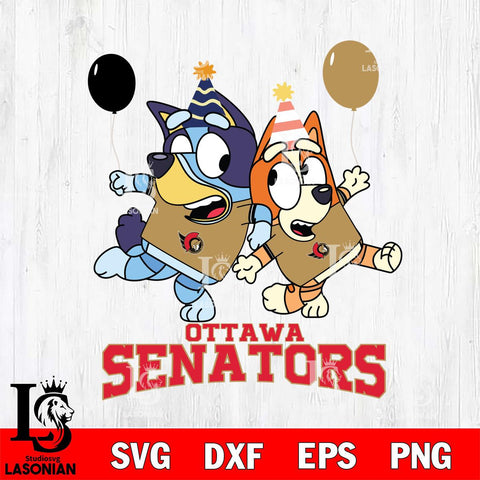 Ottawa Senators Bluey & Bingo 11 Svg Eps Dxf Png File, NHL svg, Digital Download, Instant Download