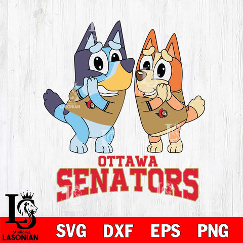 Ottawa Senators Bluey & Bingo 15 Svg Eps Dxf Png File, NHL svg, Digital Download, Instant Download