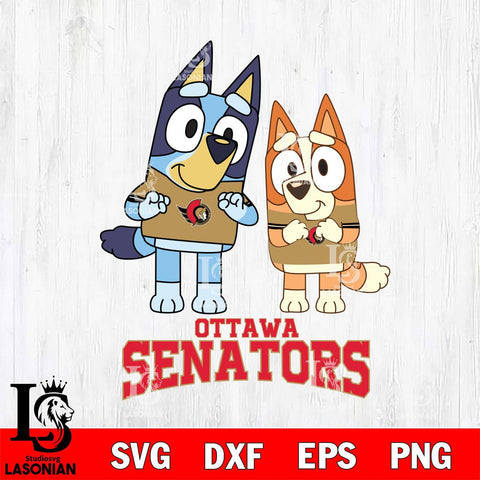 Ottawa Senators Bluey & Bingo 6 Svg Eps Dxf Png File, NHL svg, Digital Download, Instant Download